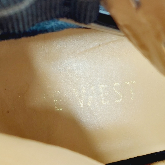 Nine West Ivorie Navy Blue Ankle Strap Buckle OpenToe Platform Chunky Heels i635 - Picture 10 of 12